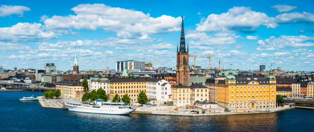istock Stockholm panoramic view over Riddarholmen Gamla Stan waterfront cityscape Sweden 1243655806
