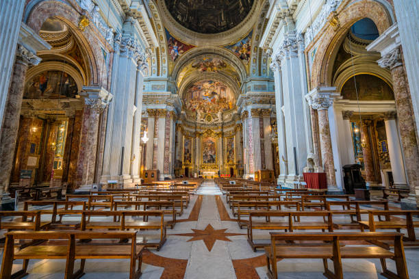 Interior sight in the Church of Saint Ignatius of Loyola (Sant'Ignazio da Loyola) in Rome, Italy. Interior sight in the Church of Saint Ignatius of Loyola (Sant'Ignazio da Loyola) in Rome, Italy. ncaa college conference team stock pictures, royalty-free photos & images