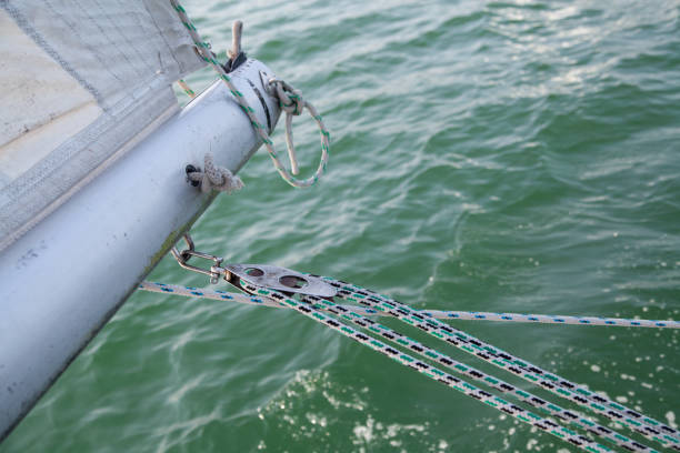 closeup of rope on sailing boat