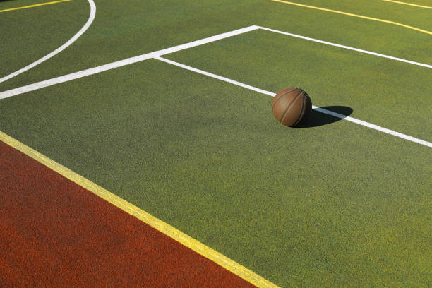 istock basketball ball on the playground 1243671908