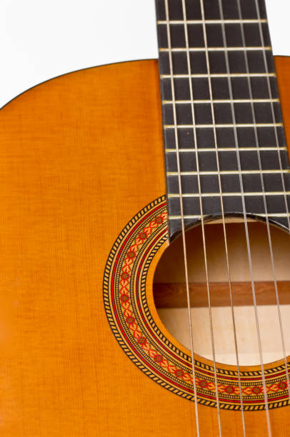 istock Acoustic guitar rosette and sound hole 1243678484