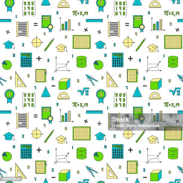 E Math Simple Background Mathematical Background Seamless Background Of Math Elements Symbols Of ...