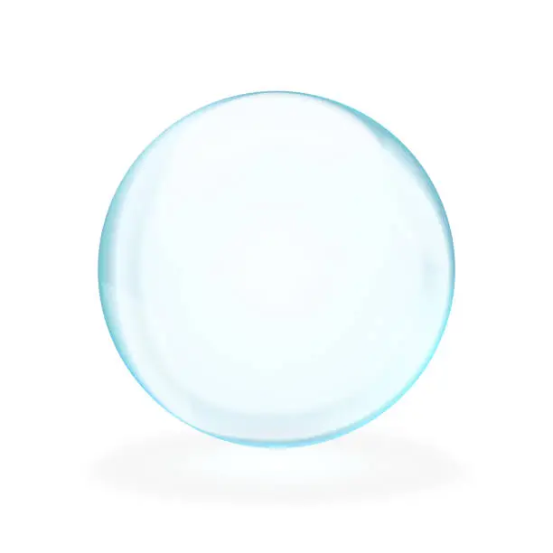 Vector illustration of Blue translucent light sphere with glares and transparency