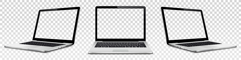 Computer Mock Up Ransparent Laptop Mock Up With Transparent Screen Isolated Stock Illustration ...