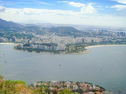 View on Botafogo district from Sugarloaf mountain in Rio de Janeiro