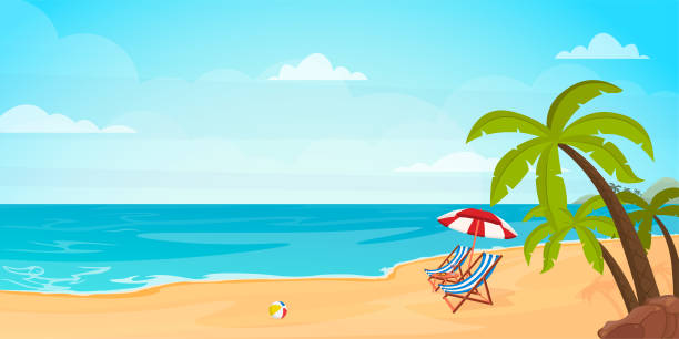 Two Chairs On Beach Illustrations, Royalty-Free Vector Graphics & Clip ...