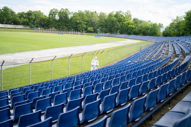 istock Disinfectioning stadium stand 1243719673