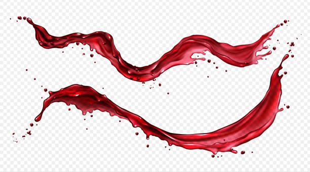 illustrazioni stock, clip art, cartoni animati e icone di tendenza di spruzzo orizzontale vettoriale di vino o succo rosso - red berries