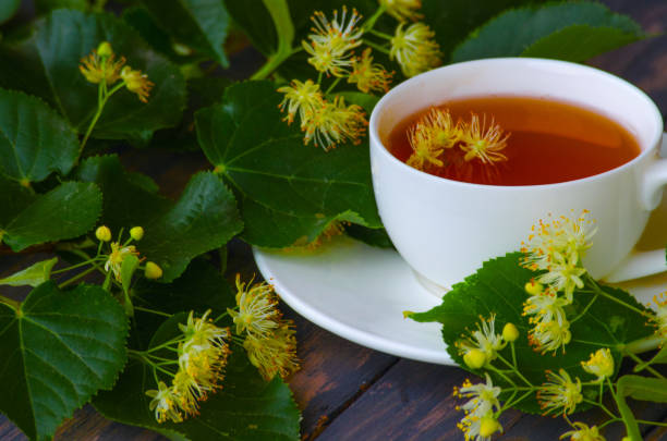 istock Aromatic hot linden tea in a cup for morning relaxation or warming 1243764922