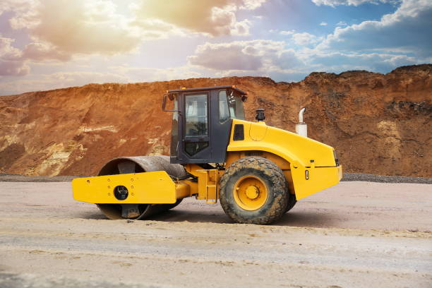 istock industrial soil compactor in sunny day 1243766083