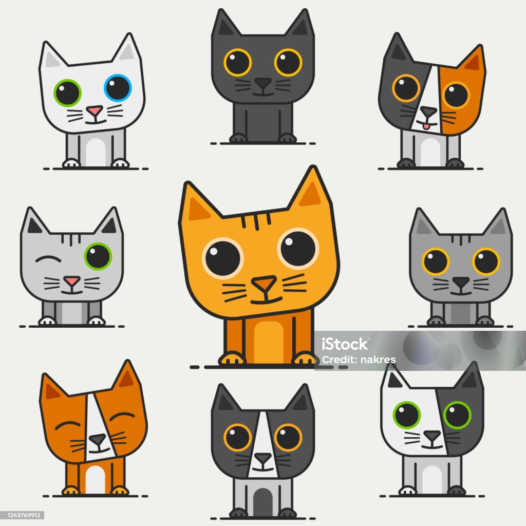 Vetor cat icons download gratuito