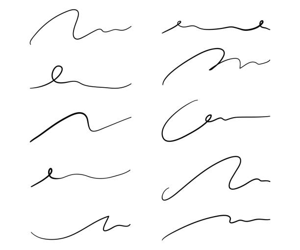 Set of isolated strokes of pen Set of isolated strokes of pen scribble stock illustrations