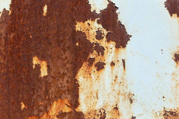 vieja hoja de metal con textura oxidada - rust covered fotografías e imágenes de stock