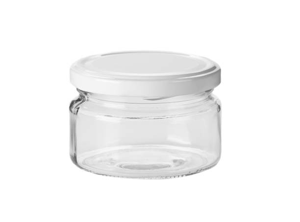 istock Empty glass jar with metal cap. 1243790724