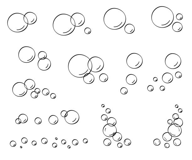 zestaw ilustracji baniek mydlanych. - soap sud bubble cleaning water stock illustrations