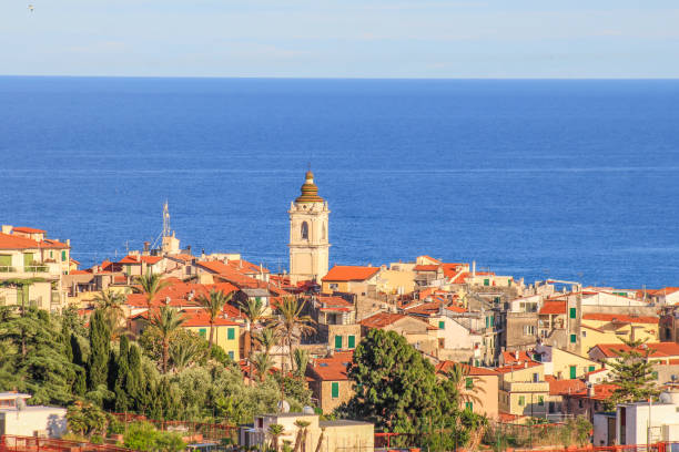 Bordighera in the Italian Province Liguria, Region Imperia, is a medieval town from the XV. century, also known as Regina delle Palme, The Queen of the Palm Trees. It is located on the Italian Riviera between the French border and Sanremo.\nIn the winter of 1884, Claude Monet visited the town, after being introduced to the region by his friend Pierre Auguste Renoir the previous year. During his sojourn, the great painter composed some of his Bordighera collection from what is believed to be the vantage point of the 15th century watchtower, Torre dei Mostaccini, at Villa Mostaccini. Today, the villa retains the medieval tower Monet is said to have used and the scenic vista that supposedly inspired him. American novelist, André Aciman also mentiones the place in his novel Call Me By Your Name, as Monet's Berm.