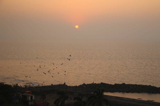 istock Sunset over a jetty in India 1243809758