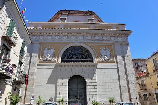 Capua, Campania, Italy - May 22, 2020: Royal Bourbon Arms Room in the former eighteenth-century church of San Giovanni delle Monache