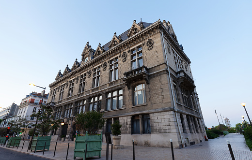 The town hall of Vincennes city at dawn. France. It is listed as historical monument.