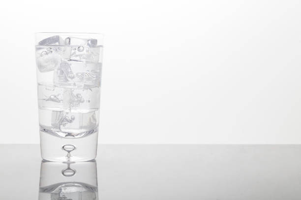 Ice cold glass of water with ice