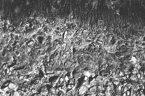 In Western Colorado Black and White Photography of Pitted Tar Surface (Shot with Canon 5DS 50.6mp photos professionally retouched - Lightroom / Photoshop - original size 5792 x 8688 downsampled as needed for clarity and select focus used for dramatic effect)