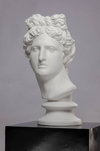 istock White gypsum statue of Apollo's head 1243864205