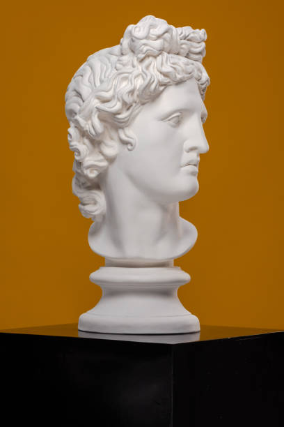 istock White gypsum statue of Apollo's head 1243864218