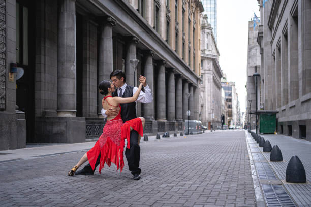 istock Boyfriend and girlfriend dancing tango 1243943886