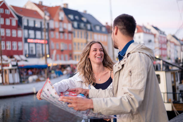 istock Happy couple lost in Copenhagen 1243965525