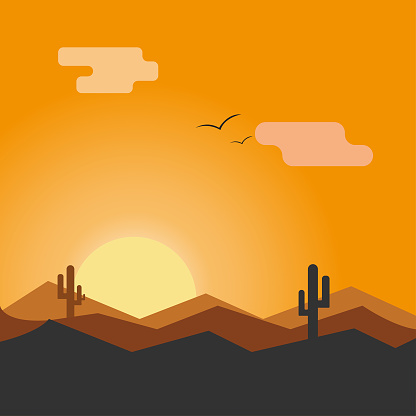 Ilustración de Paisaje De Silueta De Puesta De Sol En El Desierto Fondo De Dibujos Animados Occidentales De Arizona O México Con Cactus Salvajes Montaña De Cañón y más Vectores Libres de Ilustración de Paisaje De Silueta De Puesta De Sol En El Desierto Fondo De Dibujos Animados Occidentales De Arizona O México Con Cactus Salvajes Montaña De Cañón y más Vectores Libres de