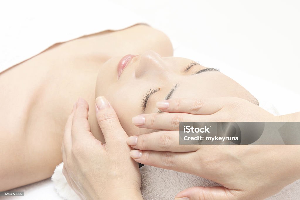 Massagem Facial - Royalty-free Tratamento em Spa Foto de stock