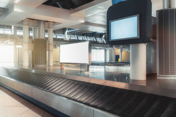 istock Mockup of ad poster, baggage claim 1243979318