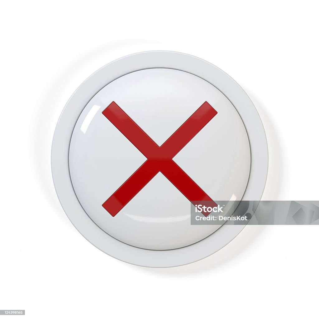 X button 3d render of X button on white background Circle Stock Photo