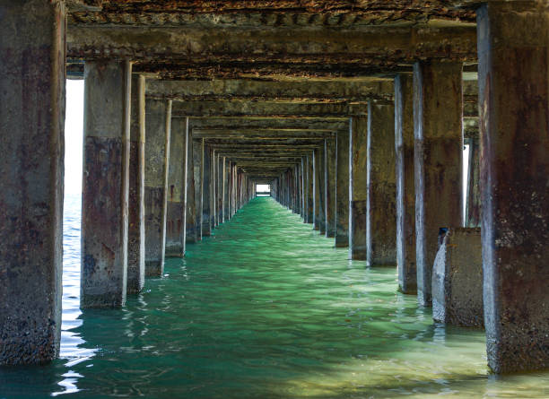 istock View of sea under the old pier 1243999980