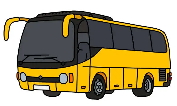 Vector illustration of The yellow touristic bus