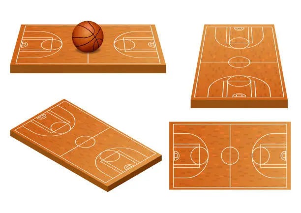 Vector illustration of Basketball field