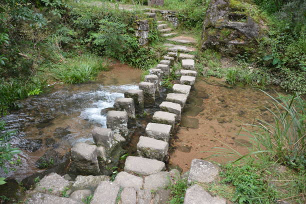 istock Bridge made from stones for people cross brook 1244042894