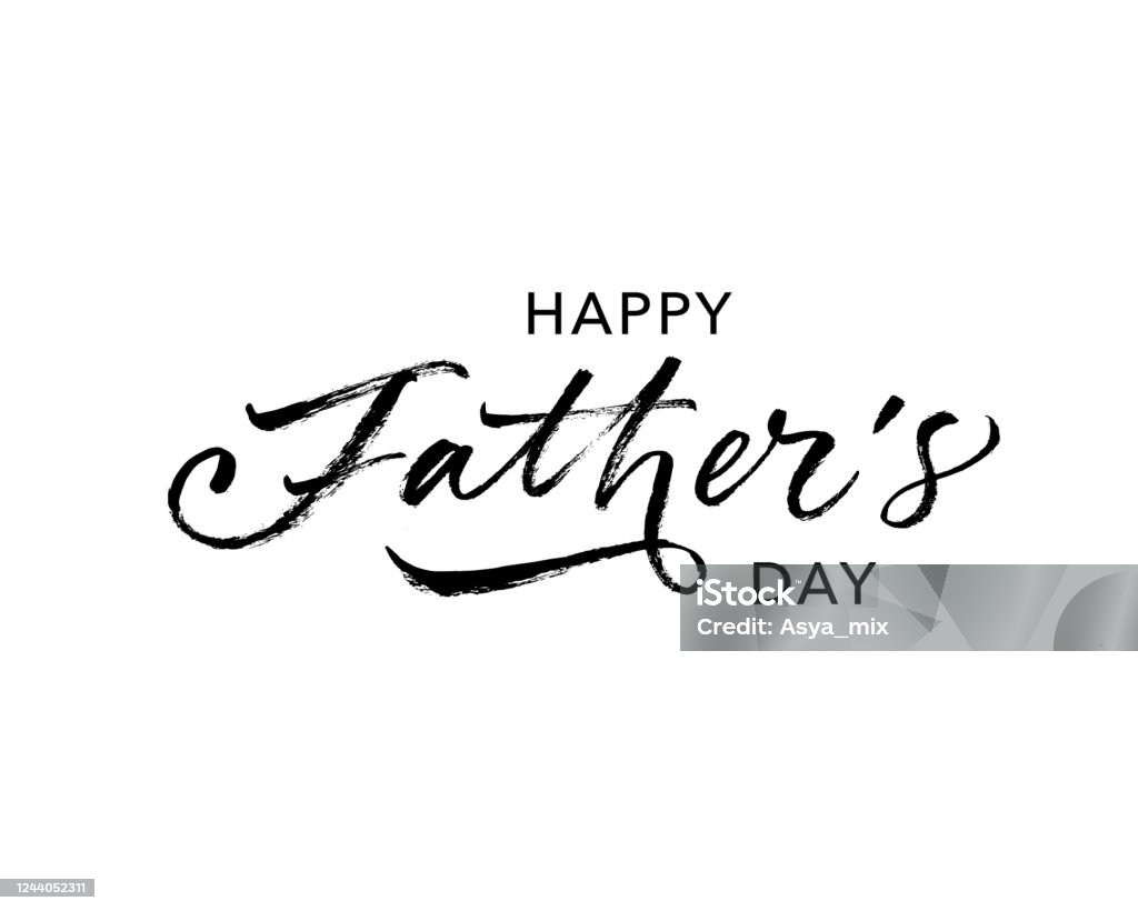 Happy Fathers Day Calligraphy Greeting Card Modern Vector Brush ...