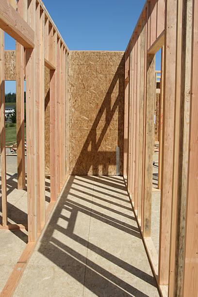 New house construction stock photo