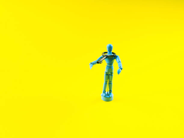 istock Human doll marionette with key on his neck 1244090165