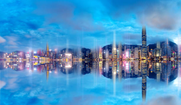 istock Abstract and horizontal Hong Kong Harbour View; Background 1244121374