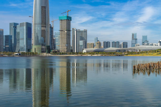 istock modern city waterfront downtown skyline,China 1244145212
