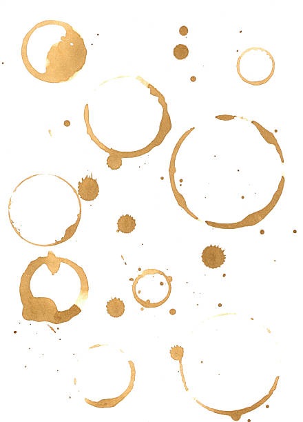 istock Prints of coffee spilled on the paper 124416196