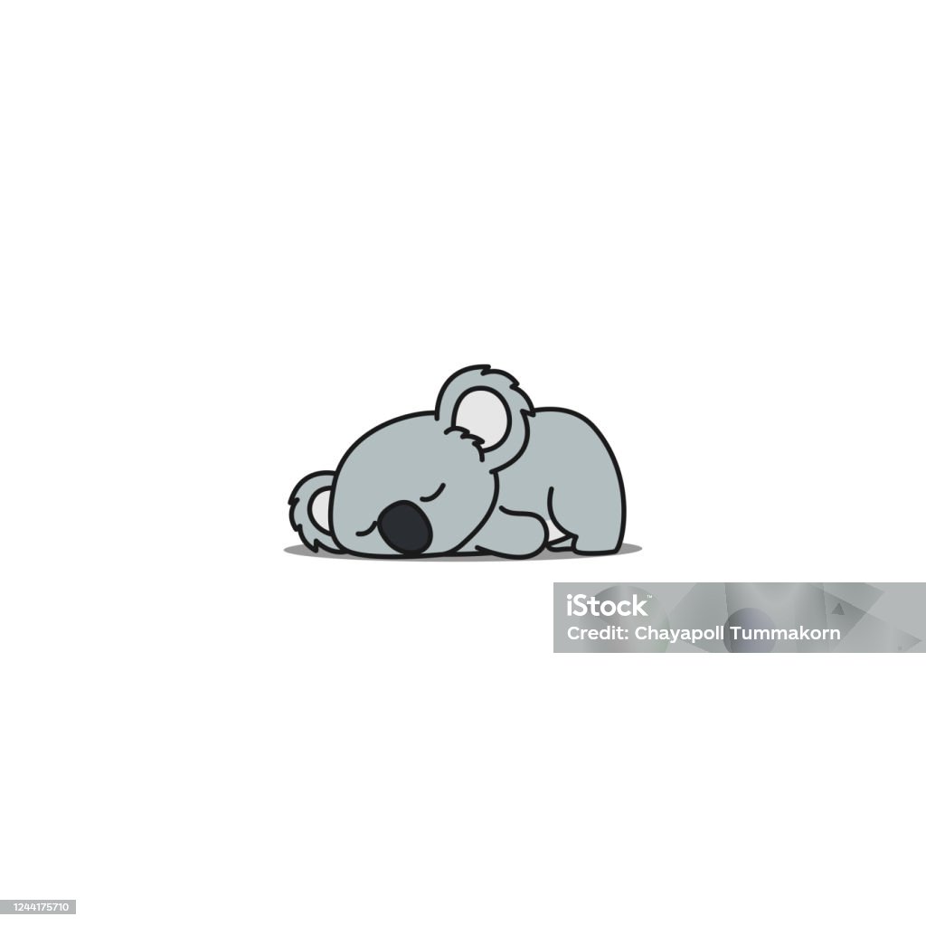 Lazy Koala Sleeping Cartoon Vector Illustration Stock Illustration -  Download Image Now - Koala, Sleeping, Vector - iStock