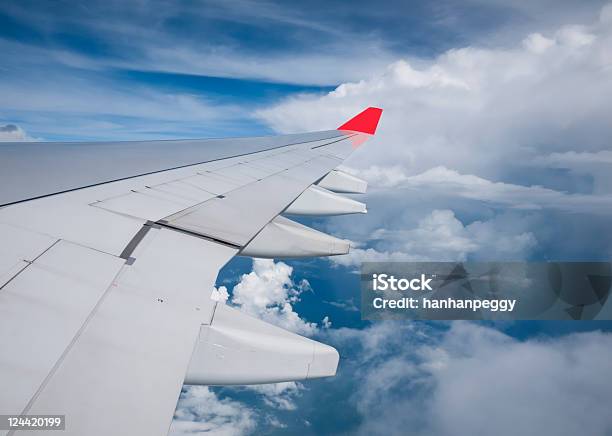 Airplane Wing Stock Photo - Download Image Now - Above, Aerodynamic, Air Vehicle