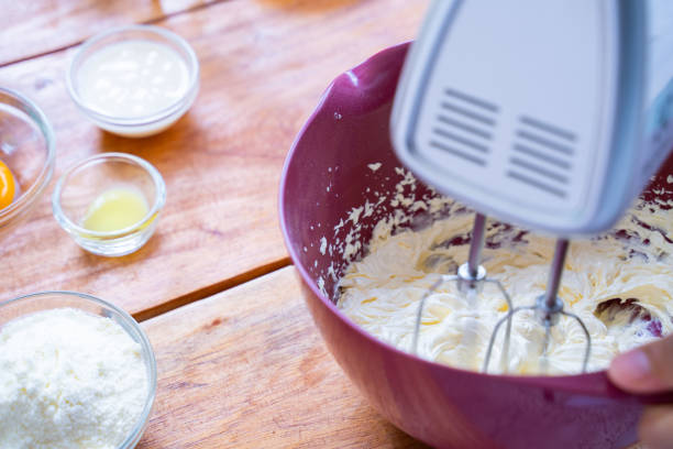 istock mix flour cake with another ingredient by blender 1244203179