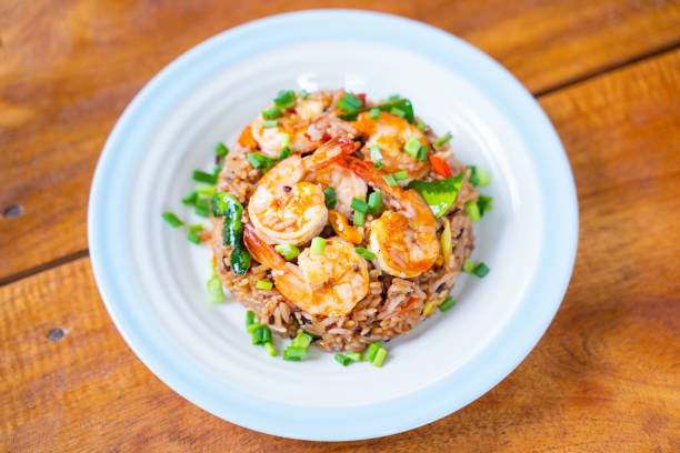 Khao Pad Tom Yum Goong spicy fried rice with shrimp,Thai food