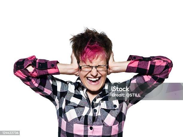 Noise And Stress Concept Woman Covering Her Ears Stock Photo - Download Image Now - Adult, Adults Only, Anger