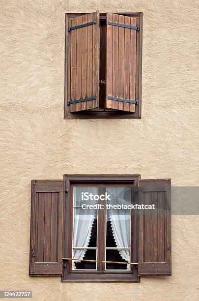Two Windows Stock Photo - Download Image Now - Architecture, Brown, Built Structure