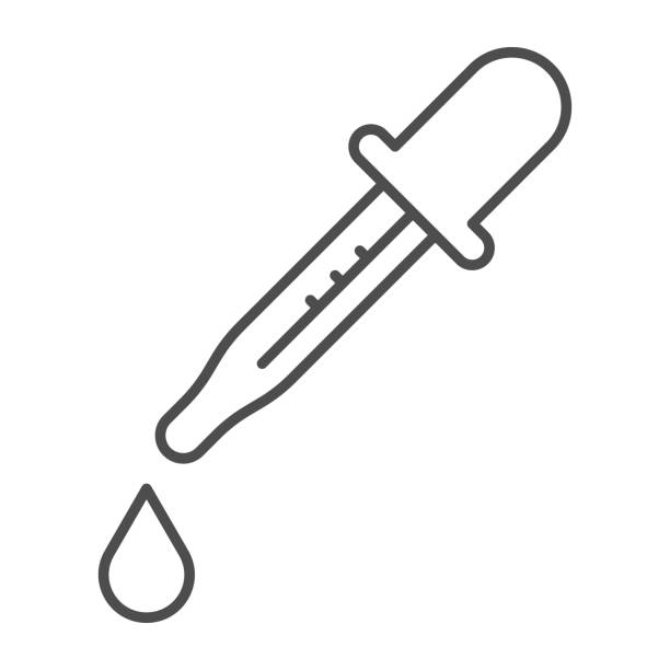 Pipette thin line icon, Heath care concept, dropper sign on white background, Medicine dropper with droplet icon in outline style for mobile concept and web design. Vector graphics. Pipette thin line icon, Heath care concept, dropper sign on white background, Medicine dropper with droplet icon in outline style for mobile concept and web design. Vector graphics dropper stock illustrations